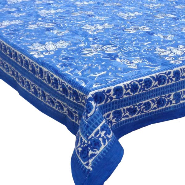 Block Printed Tablecloth Anarkali Blue Gud