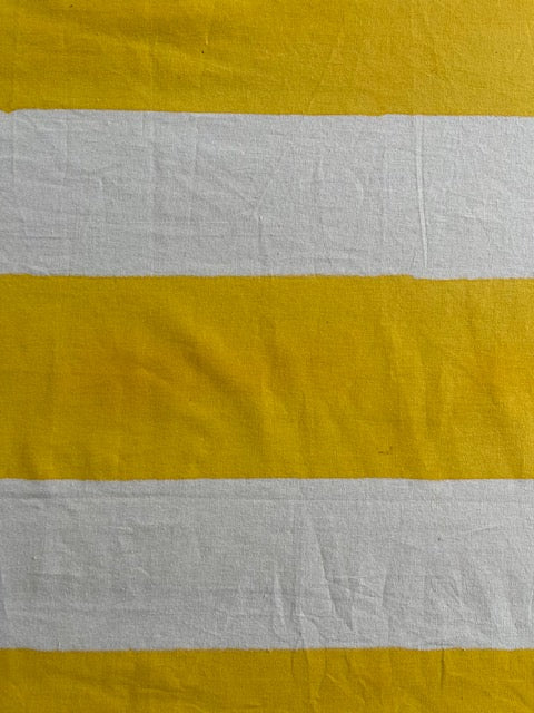 Hand Block Printed 'Stripe' Tablecloth - 'Sunshine Yellow'